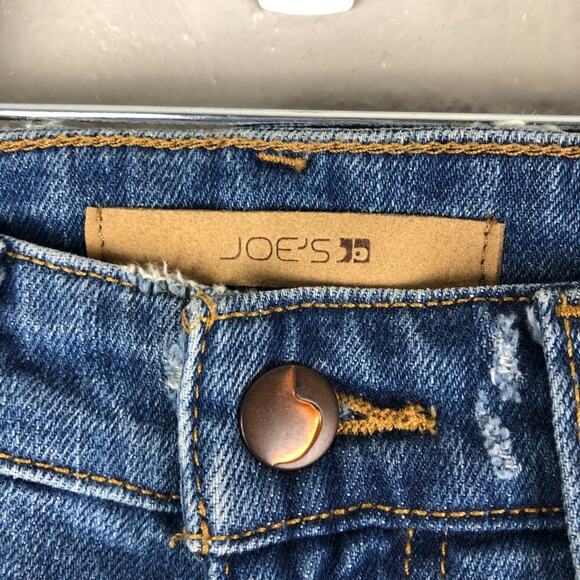 Joe's Jeans Medium Wash Blue Rory Easy Bermuda Raw Hem Zip Closure Denim Shorts - Picture 5 of 12